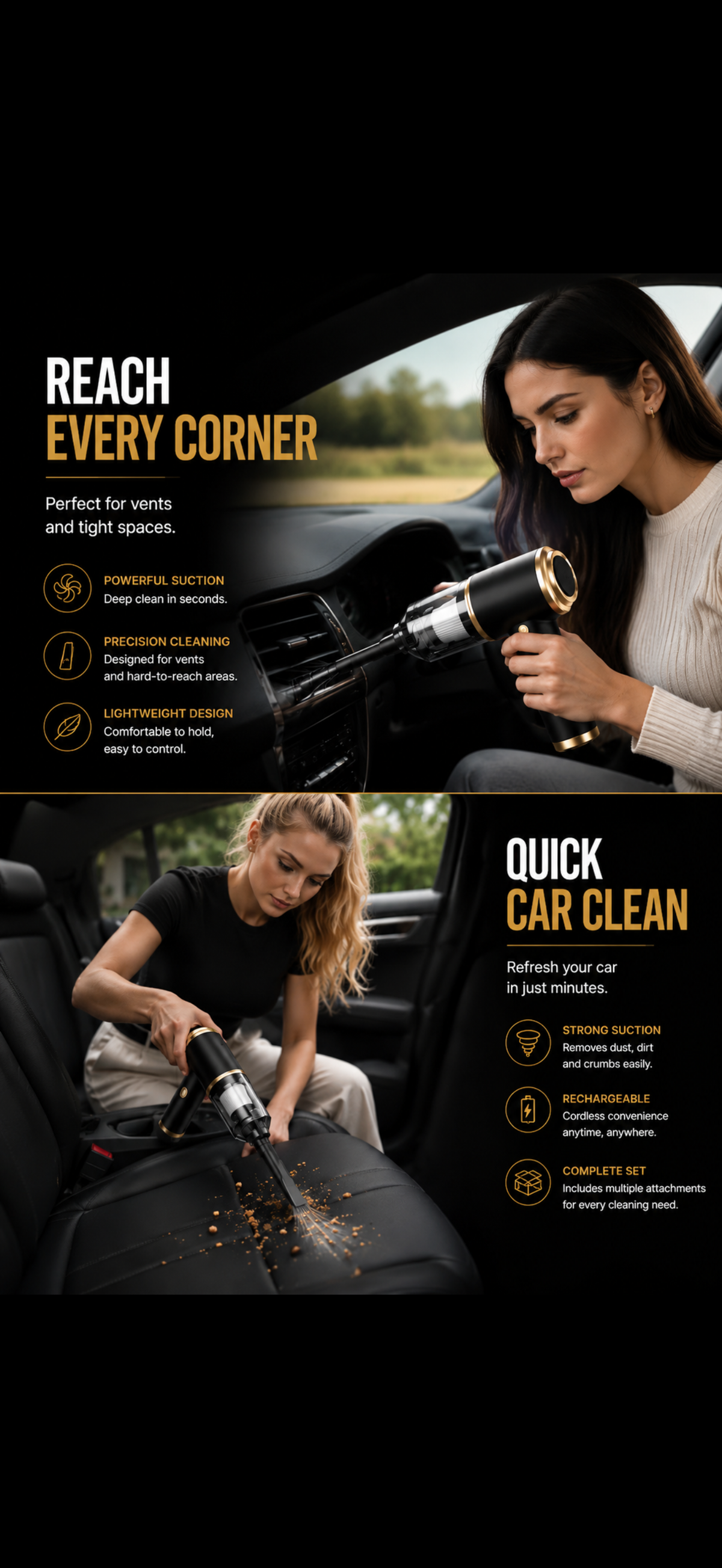 Elviera™ Cordless Car Vacuum